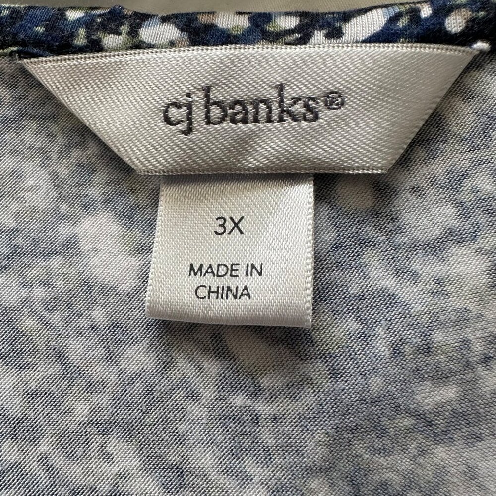 CJ Banks Women's 3X Splatter Print 3/4 Sleeve Top Blouse Boho Hippie Cottagecore - Picture 3 of 8